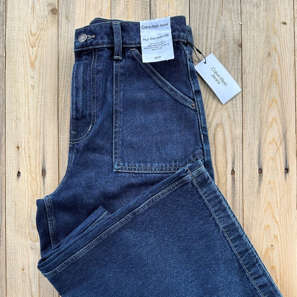 Calvin Klein Jeans High Rise Wide Leg Size 8